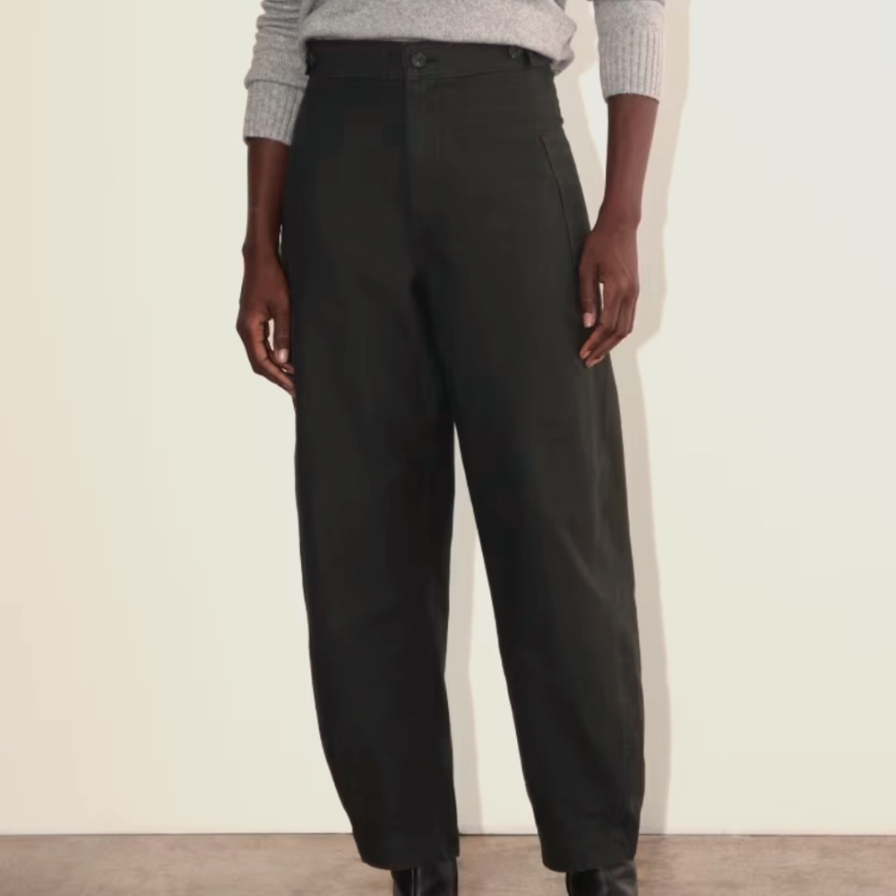 Everlane The Fatigue Barrel Pant Black Organic Cotton Linen Blend Womens 8 NWT